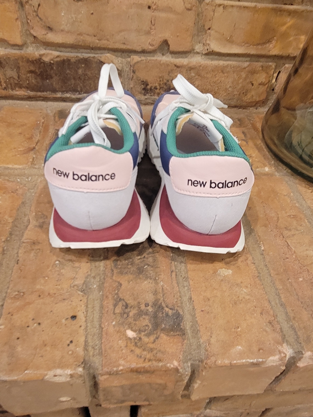 New Balance Women's Pink, Navy & White Athletic Sneakers - Picture 2 of 7